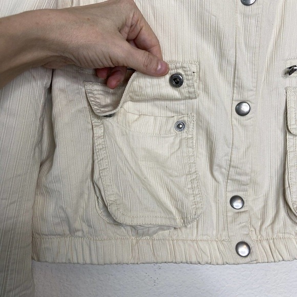 GAP Fleece Lined Bomber Utility Cream Jacket M - Picture 5 of 12